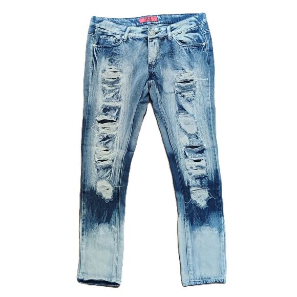 DAZL Butt Lift Denim 11 Women's Jrs Low Rise Destroyed Distressed Jeans - Picture 1 of 4